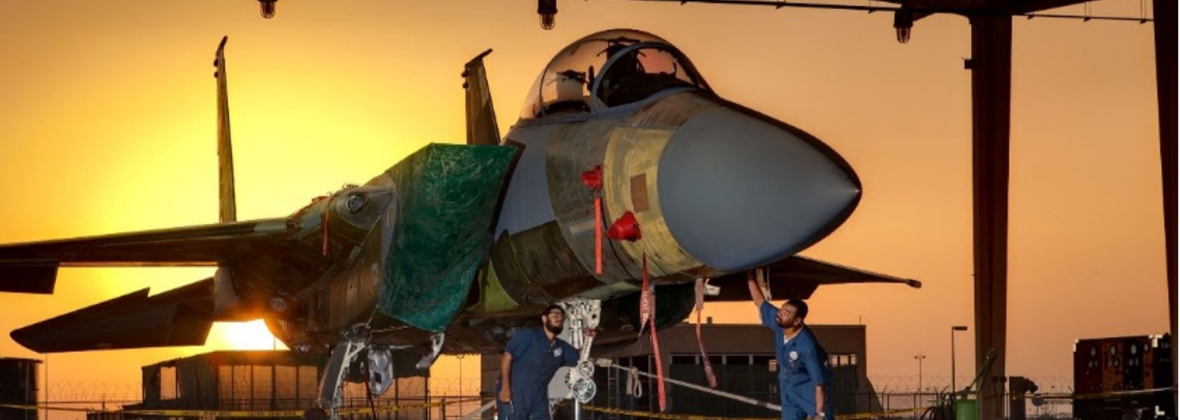 Aircraft being serviced