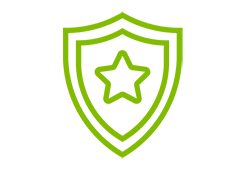 Icon of badge with star in the center