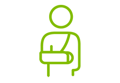 Human with injured arm icon