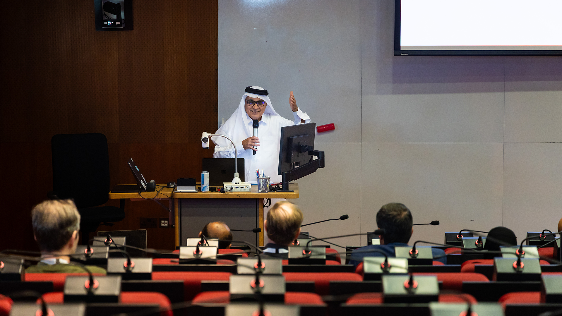 Ahmed K. Elmagarmid, Qatar Computing Research Institute Executive Director, at MLDAS 2026 in Doha.